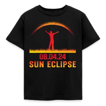 Totale Sonnenfinsternis Usa 8. April 2024 - Kinder T-Shirt - Schwarz - Vorne - AI Model Kid Female (0cm)
