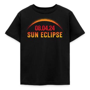 Totale Sonnenfinsternis Usa 8. April 2024 - Kinder T-Shirt - Schwarz - Vorne - AI Model Kid Female (0cm)