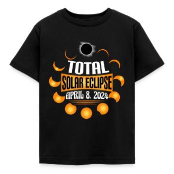 Totale Sonnenfinsternis Usa 8. April 2024 - Kinder T-Shirt - Schwarz - Vorne - AI Model Kid Female (0cm)