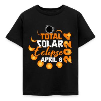 Totale Sonnenfinsternis Usa 8. April 2024 - Kinder T-Shirt - Schwarz - Vorne - AI Model Kid Female (0cm)