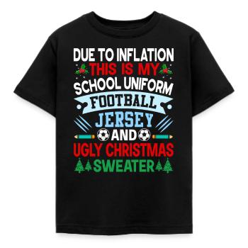 En raison de l’inflation, c’est mon uniforme scolaire - T-shirt Enfant - noir - Devant - AI Model Kid Female (0cm)