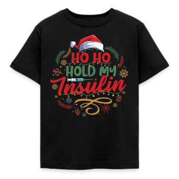 Ho ho retiens mon insuline - Noël Diabète - T-shirt Enfant - noir - Devant - AI Model Kid Female (0cm)