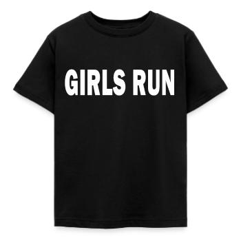 Les filles courent des citations de sport Illustration nouveauté - T-shirt Enfant - noir - Devant - AI Model Kid Female (0cm)