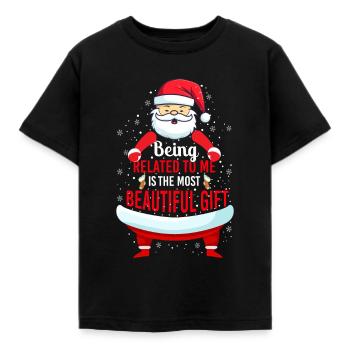 Être lié à moi - Père Noël drôle - T-shirt Enfant - noir - Devant - AI Model Kid Female (0cm)