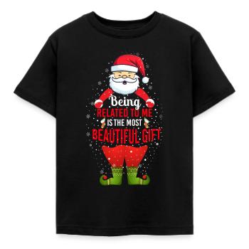 Être lié à moi – Joyeux Père Noël - T-shirt Enfant - noir - Devant - AI Model Kid Female (0cm)