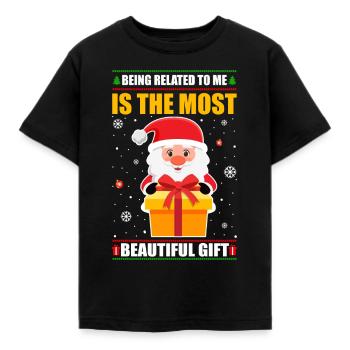 Être lié à moi - Dicton de Noël drôle - T-shirt Enfant - noir - Devant - AI Model Kid Female (0cm)