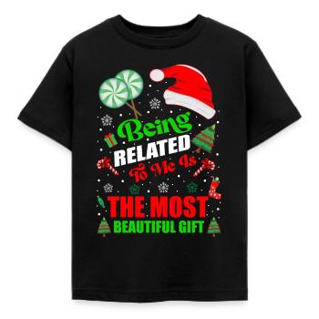 Être lié à moi - Dicton de Noël drôle - T-shirt Enfant - noir - Devant - AI Model Kid Female (0cm)