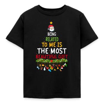 Être lié à moi - Dicton de Noël drôle - T-shirt Enfant - noir - Devant - AI Model Kid Female (0cm)