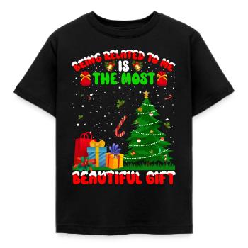 Être lié à moi - Dicton de Noël drôle - T-shirt Enfant - noir - Devant - AI Model Kid Female (0cm)