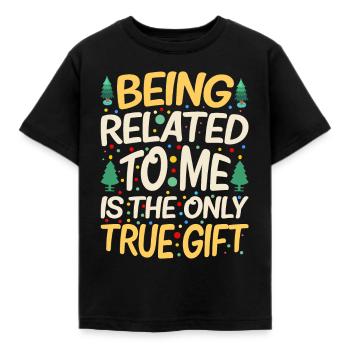 Être lié à moi - Dicton de Noël drôle - T-shirt Enfant - noir - Devant - AI Model Kid Female (0cm)