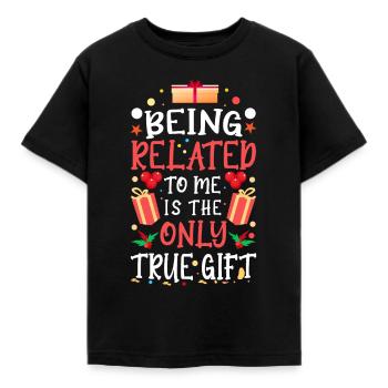 Être lié à moi – Dicton drôle de Noël - T-shirt Enfant - noir - Devant - AI Model Kid Female (0cm)