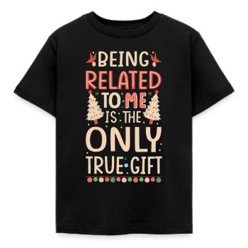 Être lié à moi – Dicton drôle de Noël - T-shirt Enfant - noir - Devant - AI Model Kid Female (0cm)