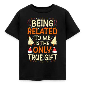 Être lié à moi – Dicton drôle de Noël - T-shirt Enfant - noir - Devant - AI Model Kid Female (0cm)