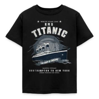 Vintage Titanic Lover Weihnachtsgeschenke zum Geburtstag - Kinder T-Shirt - Schwarz - Vorne - AI Model Kid Female (0cm)