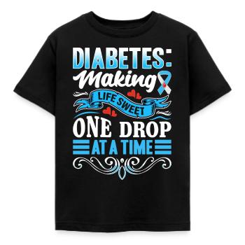 Diabète - Rendre la vie douce une goutte à la fois - T-shirt Enfant - noir - Devant - AI Model Kid Female (0cm)