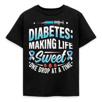Diabète - Rendre la vie douce une goutte à la fois - T-shirt Enfant - noir - Devant - AI Model Kid Female (0cm)