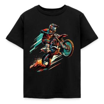 Motocross Motorrad Motocrossfahrer Motocross - Kinder T-Shirt - Schwarz - Vorne - AI Model Kid Female (0cm)