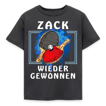 TISCHTENNIS ZACK WIEDER GEWONNEN - Kinder T-Shirt - Dunkelgrau - Vorne - AI Model Kid Female (0cm)