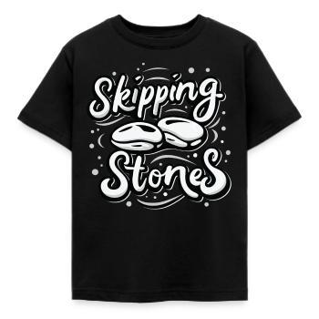 Skipping Stones - Kinder T-Shirt - Schwarz - Vorne - AI Model Kid Female (0cm)