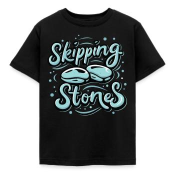 Skipping Stones - Kinder T-Shirt - Schwarz - Vorne - AI Model Kid Female (0cm)
