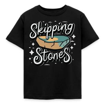 Skipping Stones - Kinder T-Shirt - Schwarz - Vorne - AI Model Kid Female (0cm)