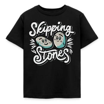 Skipping Stones - Kinder T-Shirt - Schwarz - Vorne - AI Model Kid Female (0cm)