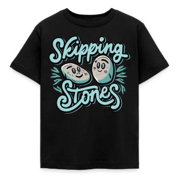 Skipping Stones - Kinder T-Shirt - Schwarz - Vorne - AI Model Kid Female (0cm)