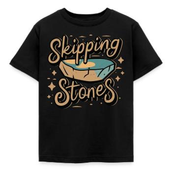 Skipping Stones - Kinder T-Shirt - Schwarz - Vorne - AI Model Kid Female (0cm)