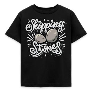Skipping Stones - Kinder T-Shirt - Schwarz - Vorne - AI Model Kid Female (0cm)