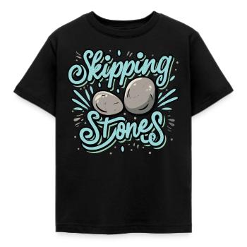 Skipping Stones - Kinder T-Shirt - Schwarz - Vorne - AI Model Kid Female (0cm)
