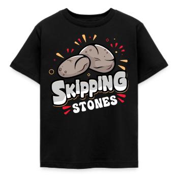 Skipping Stones - Kinder T-Shirt - Schwarz - Vorne - AI Model Kid Female (0cm)