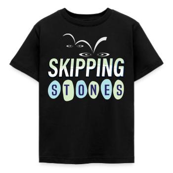 Skipping Stones - Kinder T-Shirt - Schwarz - Vorne - AI Model Kid Female (0cm)