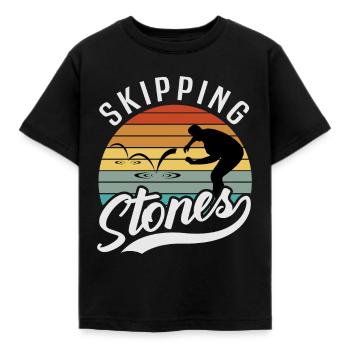 Skipping Stones - Kinder T-Shirt - Schwarz - Vorne - AI Model Kid Female (0cm)