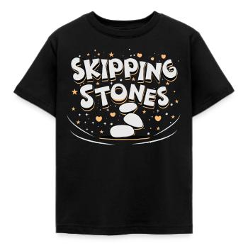 Skipping Stones - Kinder T-Shirt - Schwarz - Vorne - AI Model Kid Female (0cm)