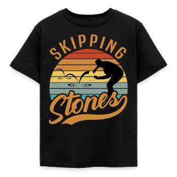 Skipping Stones - Kinder T-Shirt - Schwarz - Vorne - AI Model Kid Female (0cm)