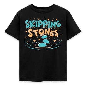 Skipping Stones - Kinder T-Shirt - Schwarz - Vorne - AI Model Kid Female (0cm)