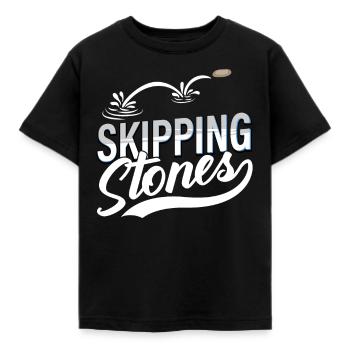 Skipping Stones - Kinder T-Shirt - Schwarz - Vorne - AI Model Kid Female (0cm)