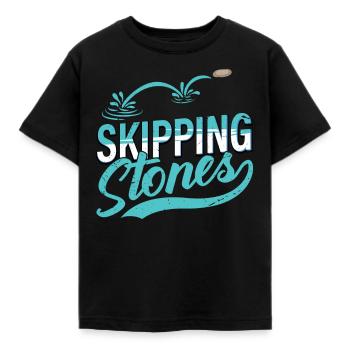 Skipping Stones - Kinder T-Shirt - Schwarz - Vorne - AI Model Kid Female (0cm)