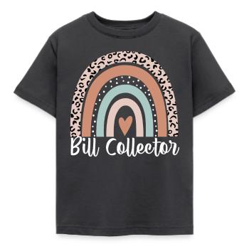 Bill Collector Arc-en-ciel Léopard Funny Bill - T-shirt Enfant - charbon - Devant - AI Model Kid Female (0cm)