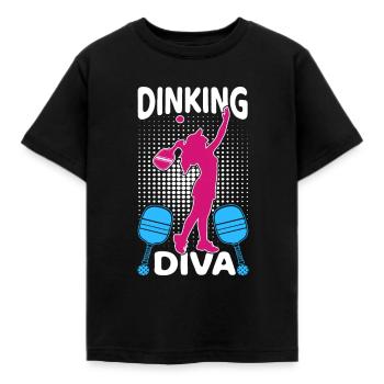 Retro Pickleball Lady - Dinking Diva - T-shirt Enfant - noir - Devant - AI Model Kid Female (0cm)