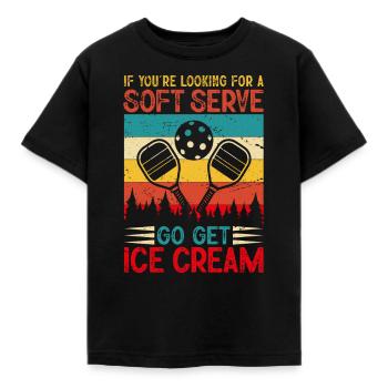 Vous cherchez un service doux ? Allez chercher de la crème glacée ! - T-shirt Enfant - noir - Devant - AI Model Kid Female (0cm)