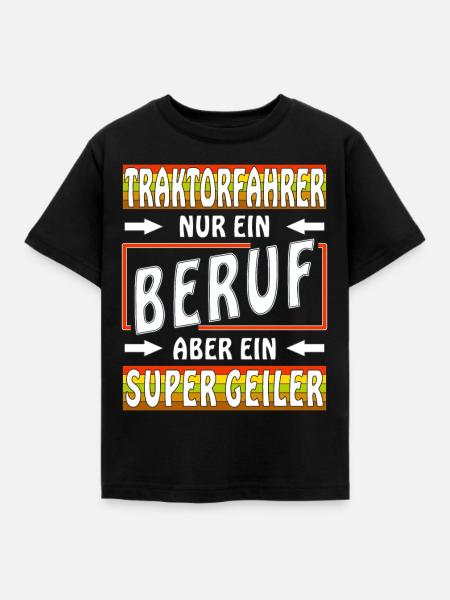 TRAKTORFAHRER - Kinder T-Shirt - Schwarz
