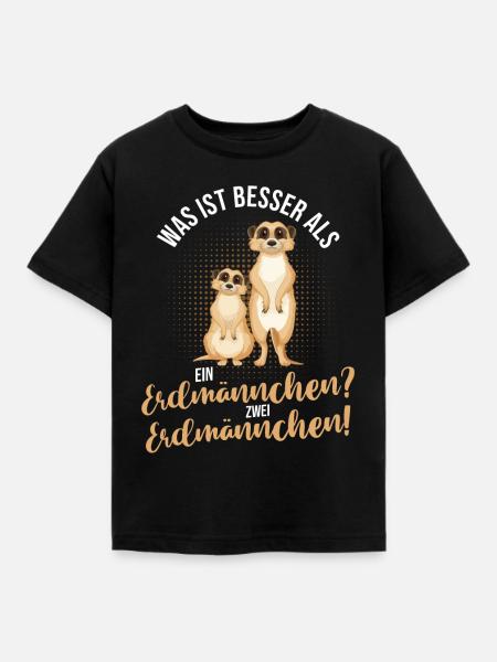 Erdmännchen - Kinder T-Shirt - Schwarz