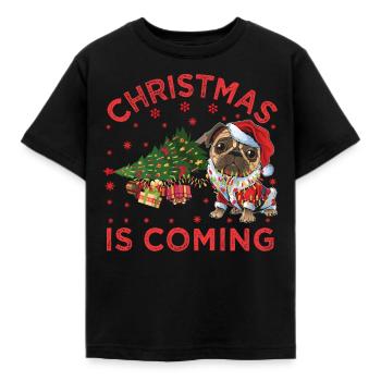 Noël arrive version chien - T-shirt Enfant - noir - Devant - AI Model Kid Female (0cm)