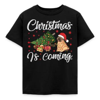 Noël arrive version chien - T-shirt Enfant - noir - Devant - AI Model Kid Female (0cm)