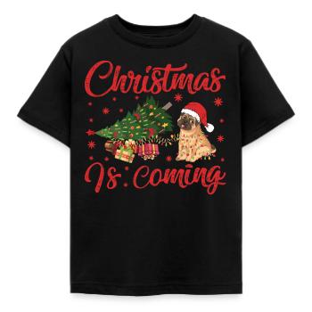 Noël arrive version chien - T-shirt Enfant - noir - Devant - AI Model Kid Female (0cm)