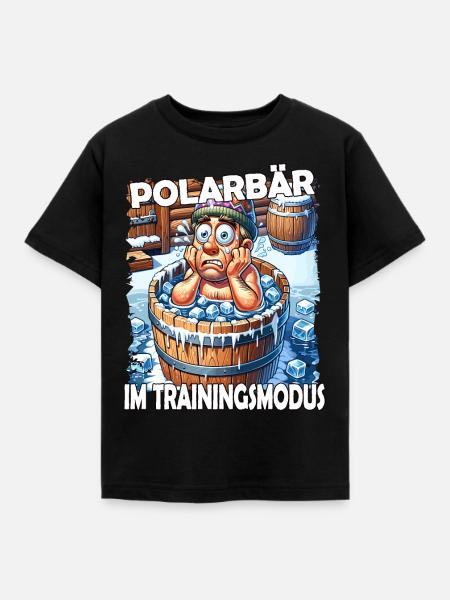 Eisbaden Winterbaden Lustig - Kinder T-Shirt - Schwarz