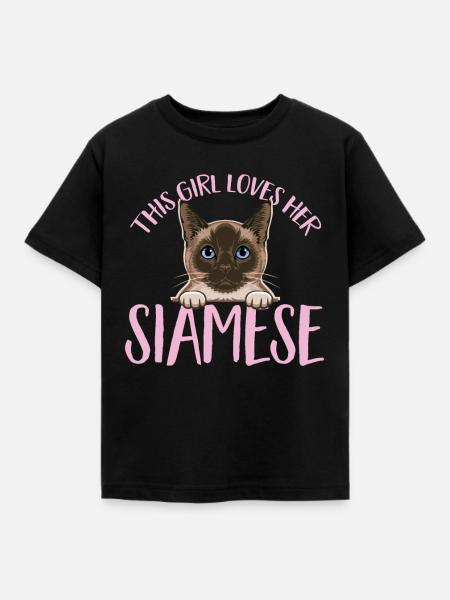 Siamkatze - Kinder T-Shirt - Schwarz