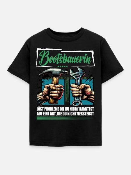 Bootsbauerin Beruf mit lustigen Spruch - Kinder T-Shirt - Schwarz
