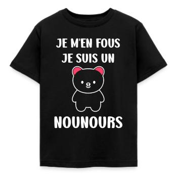 Ours en peluche petit nounours - T-shirt Enfant - noir - Devant - AI Model Kid Female (0cm)